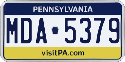PA license plate MDA5379