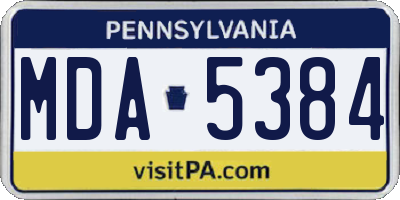 PA license plate MDA5384