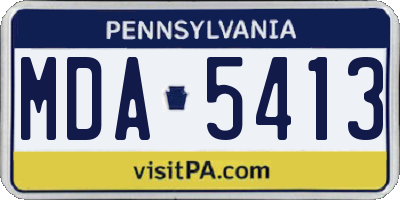 PA license plate MDA5413