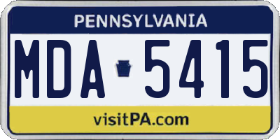 PA license plate MDA5415
