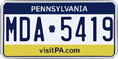 PA license plate MDA5419