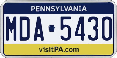 PA license plate MDA5430
