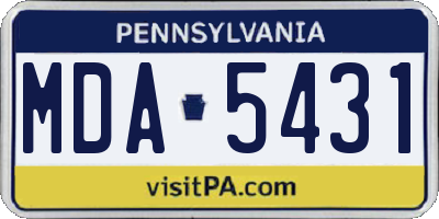 PA license plate MDA5431