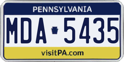PA license plate MDA5435