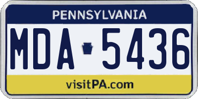 PA license plate MDA5436