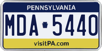 PA license plate MDA5440