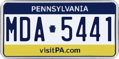 PA license plate MDA5441