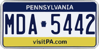 PA license plate MDA5442