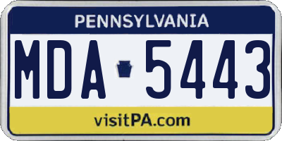 PA license plate MDA5443