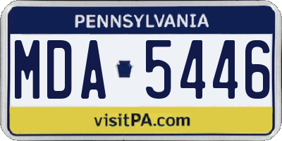 PA license plate MDA5446
