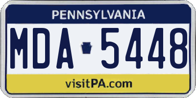 PA license plate MDA5448