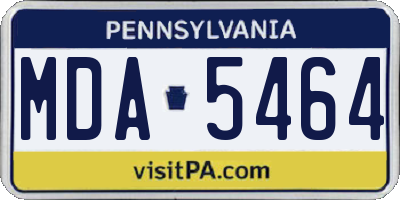 PA license plate MDA5464