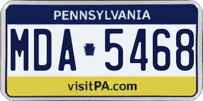 PA license plate MDA5468