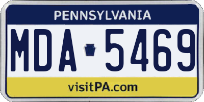 PA license plate MDA5469