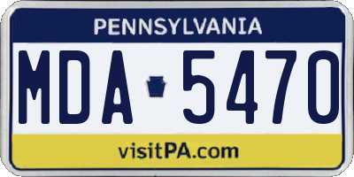 PA license plate MDA5470