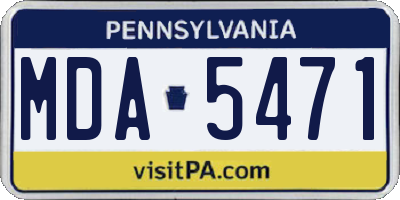 PA license plate MDA5471