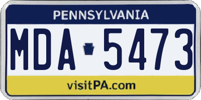 PA license plate MDA5473