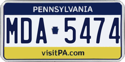 PA license plate MDA5474