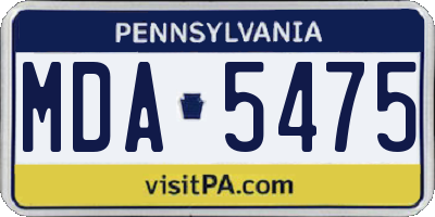 PA license plate MDA5475