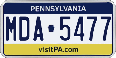 PA license plate MDA5477