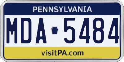 PA license plate MDA5484