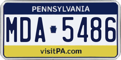 PA license plate MDA5486