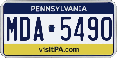 PA license plate MDA5490