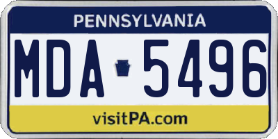PA license plate MDA5496