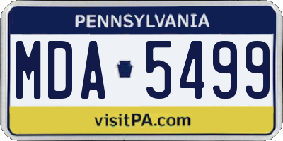 PA license plate MDA5499