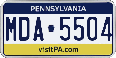 PA license plate MDA5504
