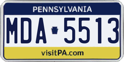 PA license plate MDA5513