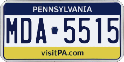 PA license plate MDA5515