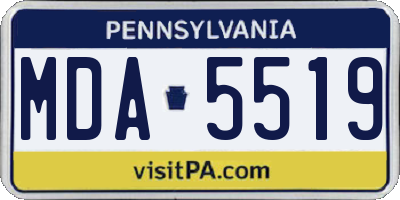 PA license plate MDA5519
