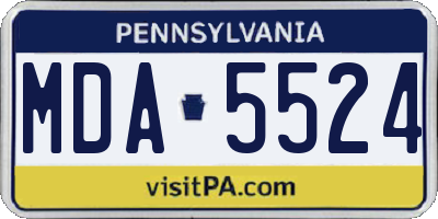 PA license plate MDA5524