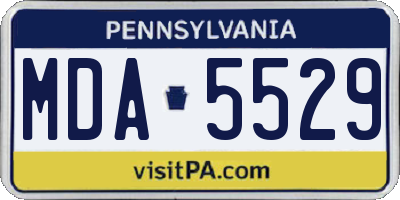PA license plate MDA5529
