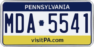 PA license plate MDA5541