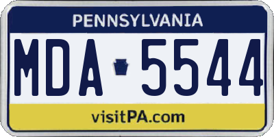 PA license plate MDA5544