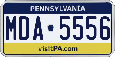 PA license plate MDA5556