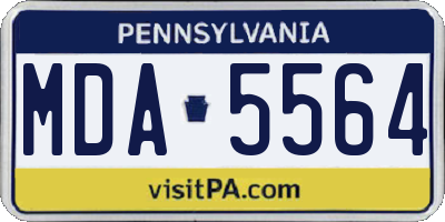 PA license plate MDA5564