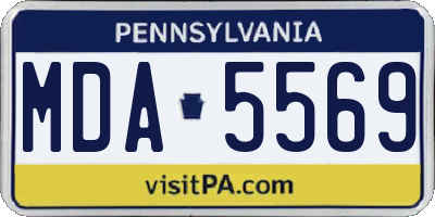 PA license plate MDA5569