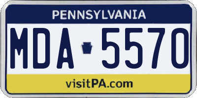 PA license plate MDA5570