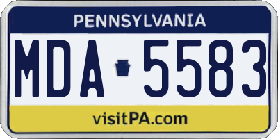 PA license plate MDA5583