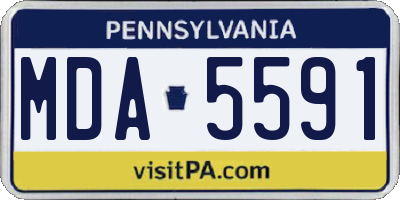 PA license plate MDA5591