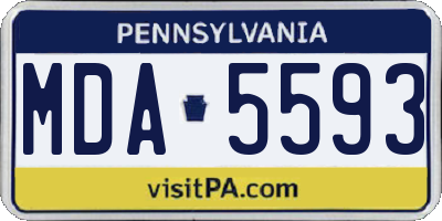 PA license plate MDA5593