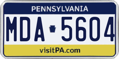 PA license plate MDA5604