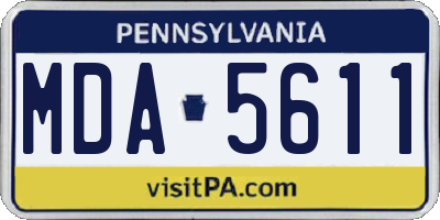 PA license plate MDA5611