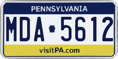PA license plate MDA5612
