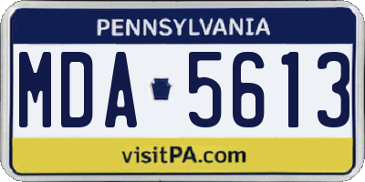 PA license plate MDA5613