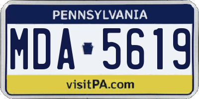 PA license plate MDA5619