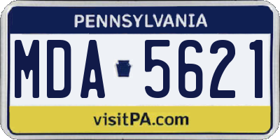 PA license plate MDA5621